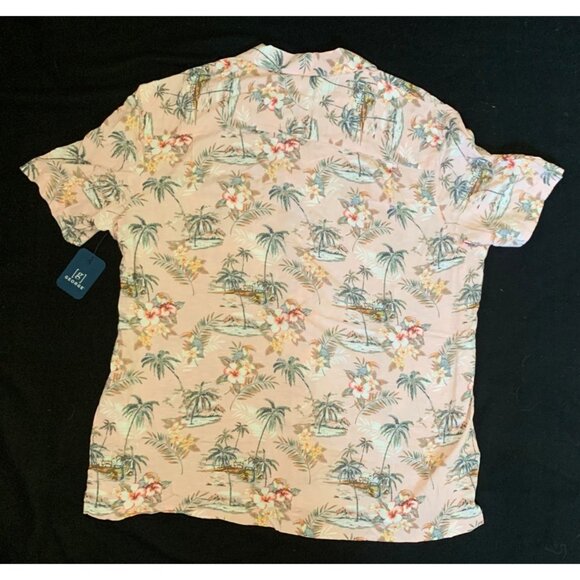 George Hawaiian Aloha Shirt Tropical Flowers and Toucans Pink XL - Picture 9 of 9
